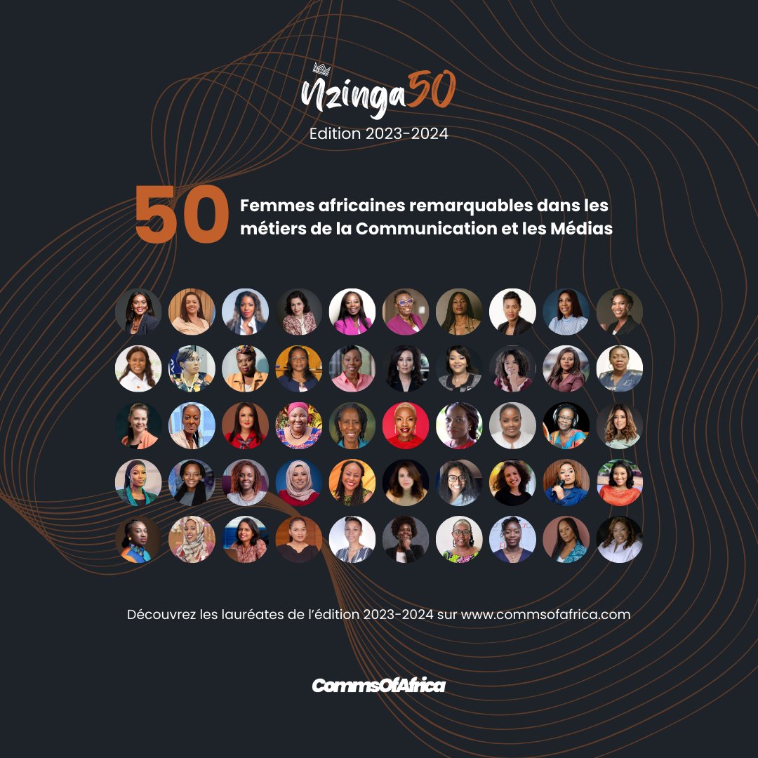 CommsOfAfrica's tweet photo. 🌍✨Découvrez la l'édition 2023-2024 du #Nzinga50, la liste exclusive des 50 femmes africaines remarquables dans la communication et les médias ! 
Elles repoussent les limites et inspirent l'excellence.
 
https://t.co/aaw2gV0TeK

#LeadershipFéminin #Communication #Médias https://t.co/I2oRsFE20a