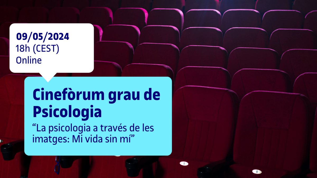 📢 09/05 | Nova sessió #cinefòrum del grau de #Psicologia! 🍿 🗣️ No et perdis el debat sobre la pel·lícula 'Mi vida sin mí' d'Isabel Coixet amb Belén Jiménez de @UOCpsicoedu i la psicològa @kruzsjulve. 🔗 Inscriu-te: dozz.es/luish1 #CineUOCpsicoedu