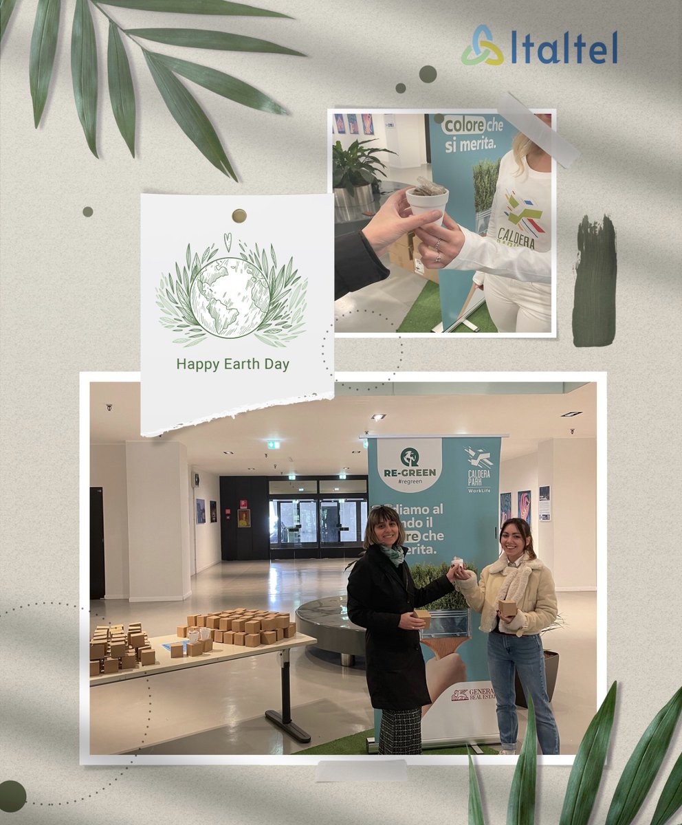 Italtel's tweet photo. 🌍 𝑪𝒆𝒍𝒆𝒃𝒓𝒂 𝒍'𝑬𝒂𝒓𝒕𝒉 𝑫𝒂𝒚 𝒄𝒐𝒏 𝒏𝒐𝒊 𝒊𝒍 22 𝒂𝒑𝒓𝒊𝒍𝒆! 🌍
🌿 Italtel si impegna per un ambiente sostenibile, con iniziative come #hybridwork e modernizzazione sedi.
📷Nella foto due colleghe partecipano alla campagna Re-green promossa da #GeneraliRealEstate https://t.co/ZaDSN3vODZ