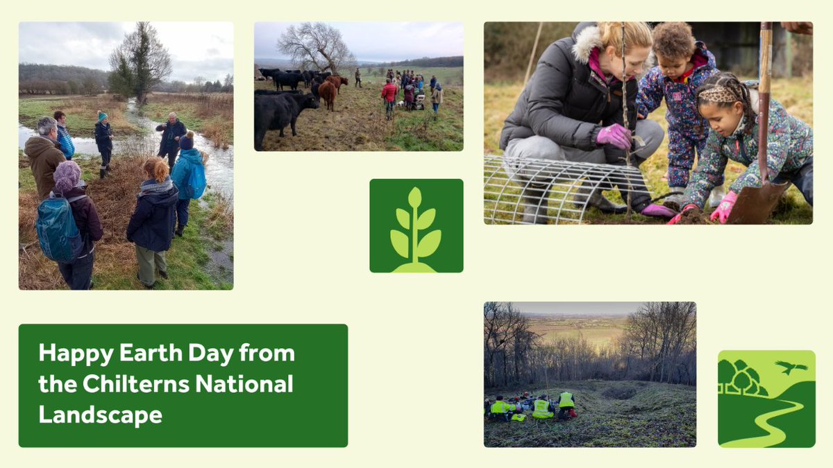 This #EarthDay2024 we're celebrating all our projects in the Chilterns National Landscape! From chalk stream & grassland restoration to community gardens & nature-friendly farming, our staff, partners & volunteers work hard to enhance & conserve our beautiful #Chilterns.
