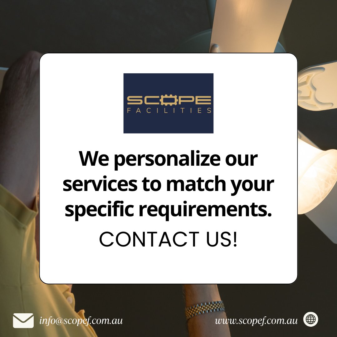 Contact Us Immediately for the Highest Quality of Personalised Service!

#ScopeFacilities #FacilitiesManagement #PropertyMaintenanceInAustralia #PropertyManagement #GardeningServices #Maintenance #ElectriciansinAustralia #GardenersinAustralia #PlumbersinAustralia