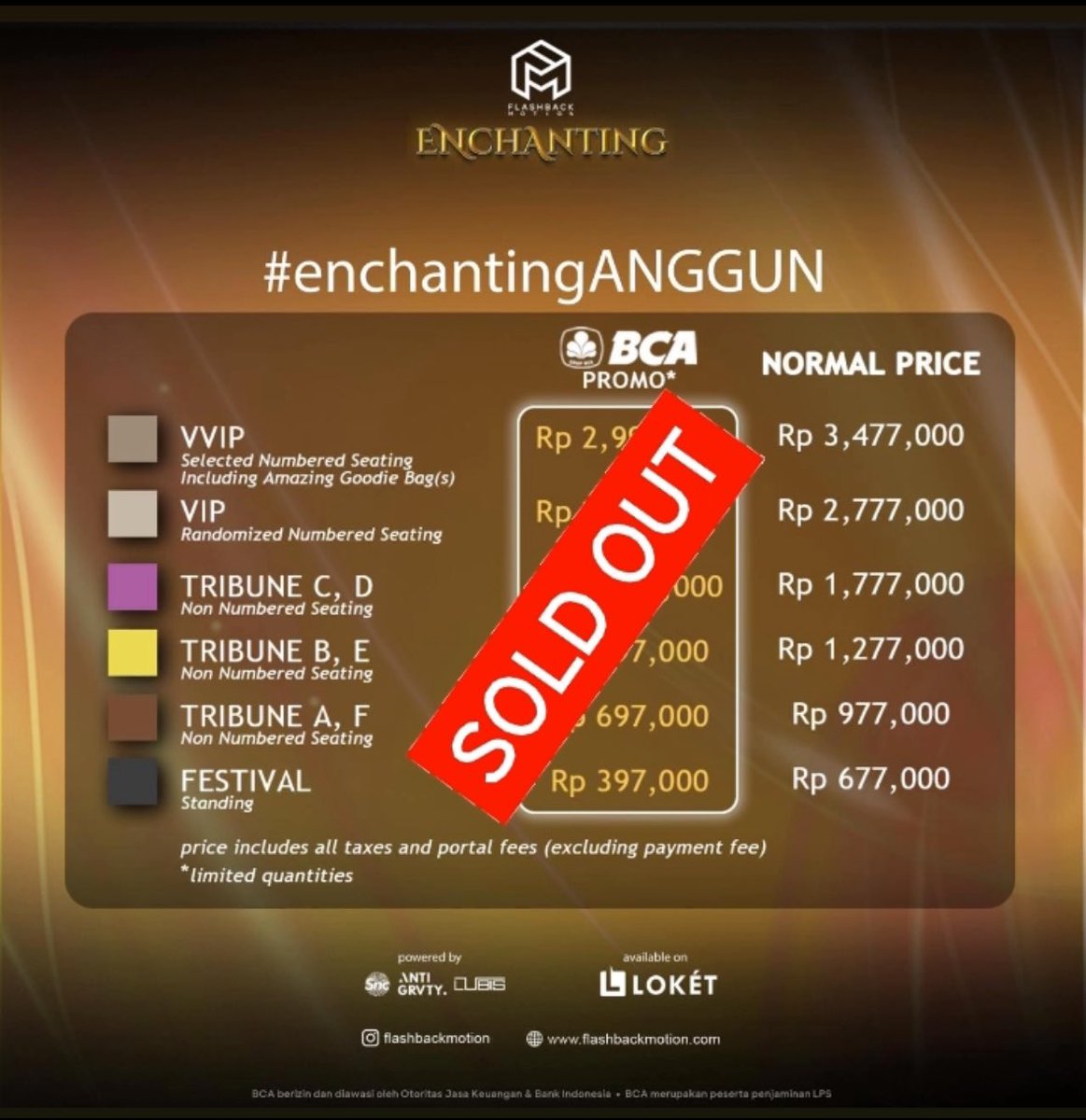 Tiket promo BCA sudah sold out 🙏🏽 normal price masih ada disini : loket.com/event/flashbac…