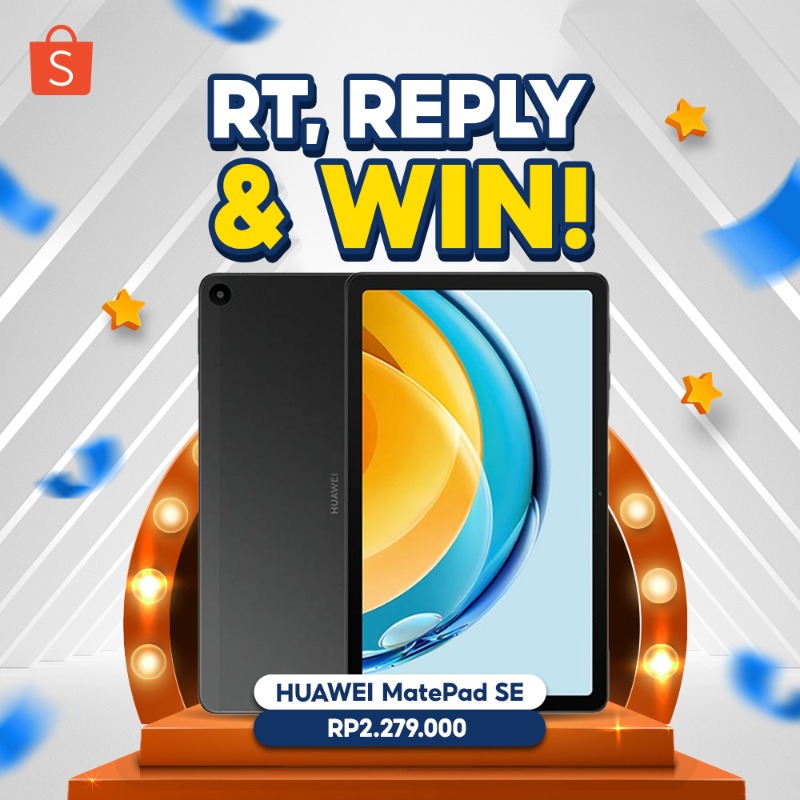 ShopeeID's tweet photo. ✨ GIVEAWAY Huawei MatePad SE✨

Hari ini mimin mau GIVEAWAY Huawei MatePad SE senilai 2JT++ nih!

Caranya:
- FOLLOW  @ShopeeID
- RT &amp; LIKE tweet ini
- Klik banner di bawah ini
- REPLY 5 kata kenapa mau mimin kirimin produk ini!

GOOD LUCK 🧡