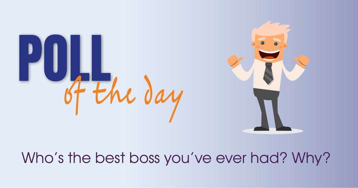 RetailSolns's tweet photo. #Poll
#Management can make all the difference between an unhappy work environment and a great place to work.
Who's the best boss you've ever had? What made them so great? How did it impact the business?
Share your experiences below!
#polloftheday #boss #worklife #cheersboss https://t.co/U1UkrxLgME