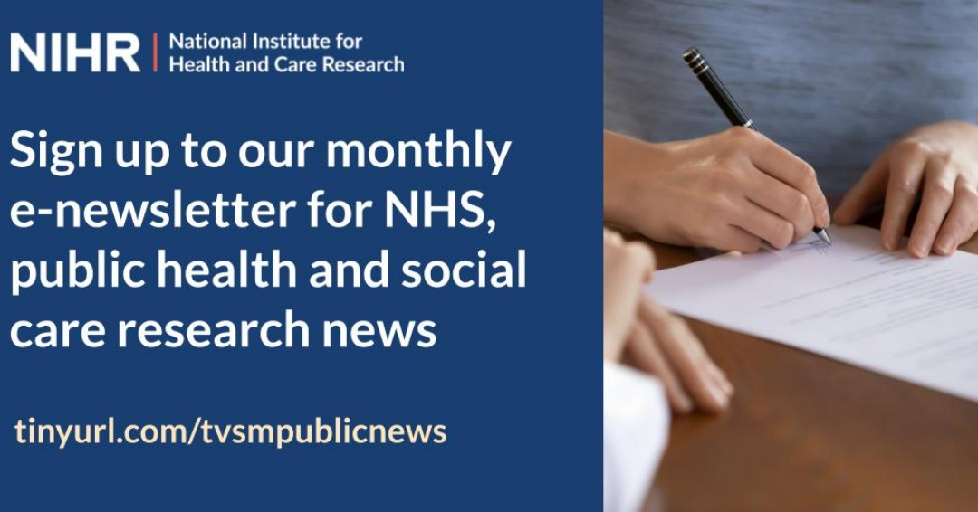 Sign up to our monthly newsletter to learn about NHS, public health and social care research in Berkshire, Buckinghamshire, Milton Keynes and Oxfordshire.

👉 Sign up: tinyurl.com/tvsmpublicnews

#BePartofResearch #NHSresearch #socialcare #publichealth