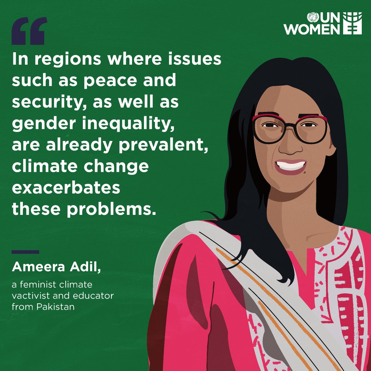 Meet Ameera, a feminist climate activist & educator. She is the founder of the #Pakistan Youth Climate Network and 8clim.org, an education and communication initiative that raises awareness on climate change. unwo.men/N06p50RcVRe #EarthDay @unwomen_pak @UNinPak
