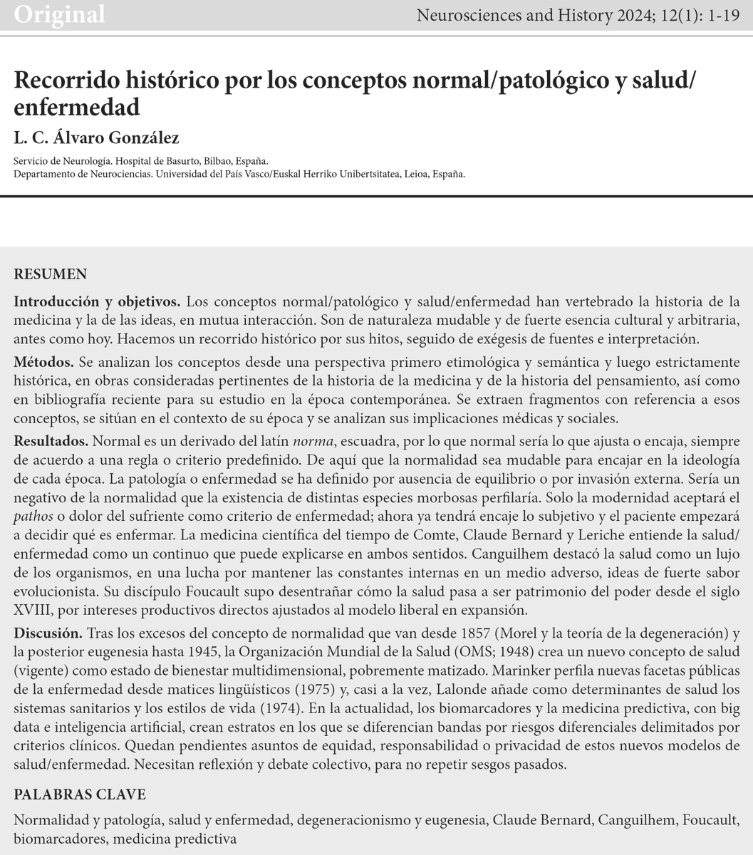Recorrido histórico por los conceptos normal/patológico y salud/enfermedad

Neurosciences and History 2024;12(1):1-19 nah.sen.es/vmfiles/vol12/…

Ámbito de la revista y envío de trabajos:
nah.sen.es/es/informacion…
nah.sen.es/es/autores/ins…