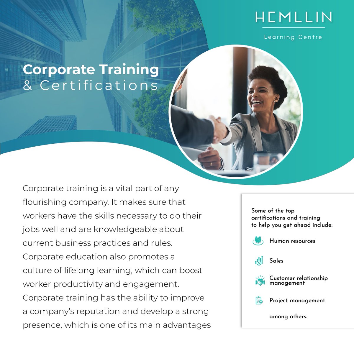 In business, keeping your team sharp is key. So, it's time to give your staff the tools they need to thrive. Let's chat about how we can whip your training programs into shape and get your team certified and set up for success!

#corporatetraining #upskilling #instatrending