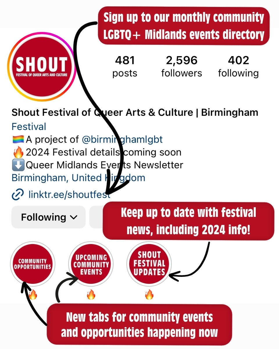 📢 LOCAL LGBTQ+ MIDLANDS EVENTS MADE EASY 📢 💌 Sign up to our newsletter where you'll receive a monthly run down of LGBTQ+ events coming up the following month- shoutfestival.us18.list-manage.com/subscribe?u=a9… ❤️ Follow us on Instagram and join the SHOUT community