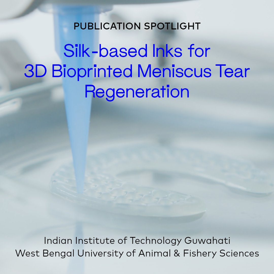 Researchers used the BIO X to create a silk-based ink loaded with growth factors. The printed 3D scaffold exhibited stability in vitro and in vivo, with minimal inflammation, promising treatment for knee injuries.
Learn more onlinelibrary.wiley.com/doi/epdf/10.10… 
@IITGuwahati