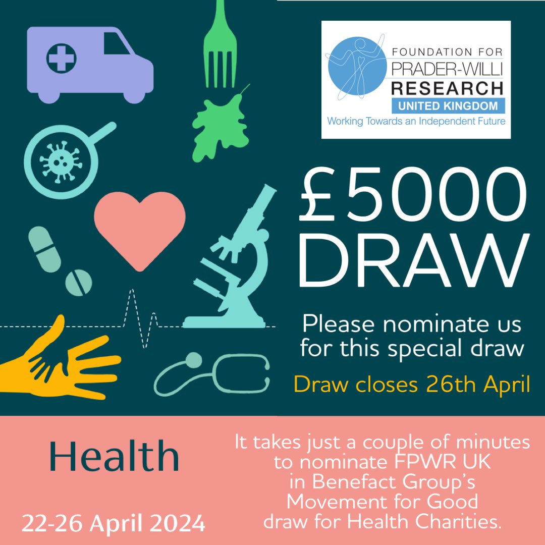Movement for Good are running a special £5000 draw this week for charities linked to health. 
Please take a couple of minutes to vote for us at rb.gy/7s15je
This is a one off draw and is in addition to the £1000 draws they do throughout the year.