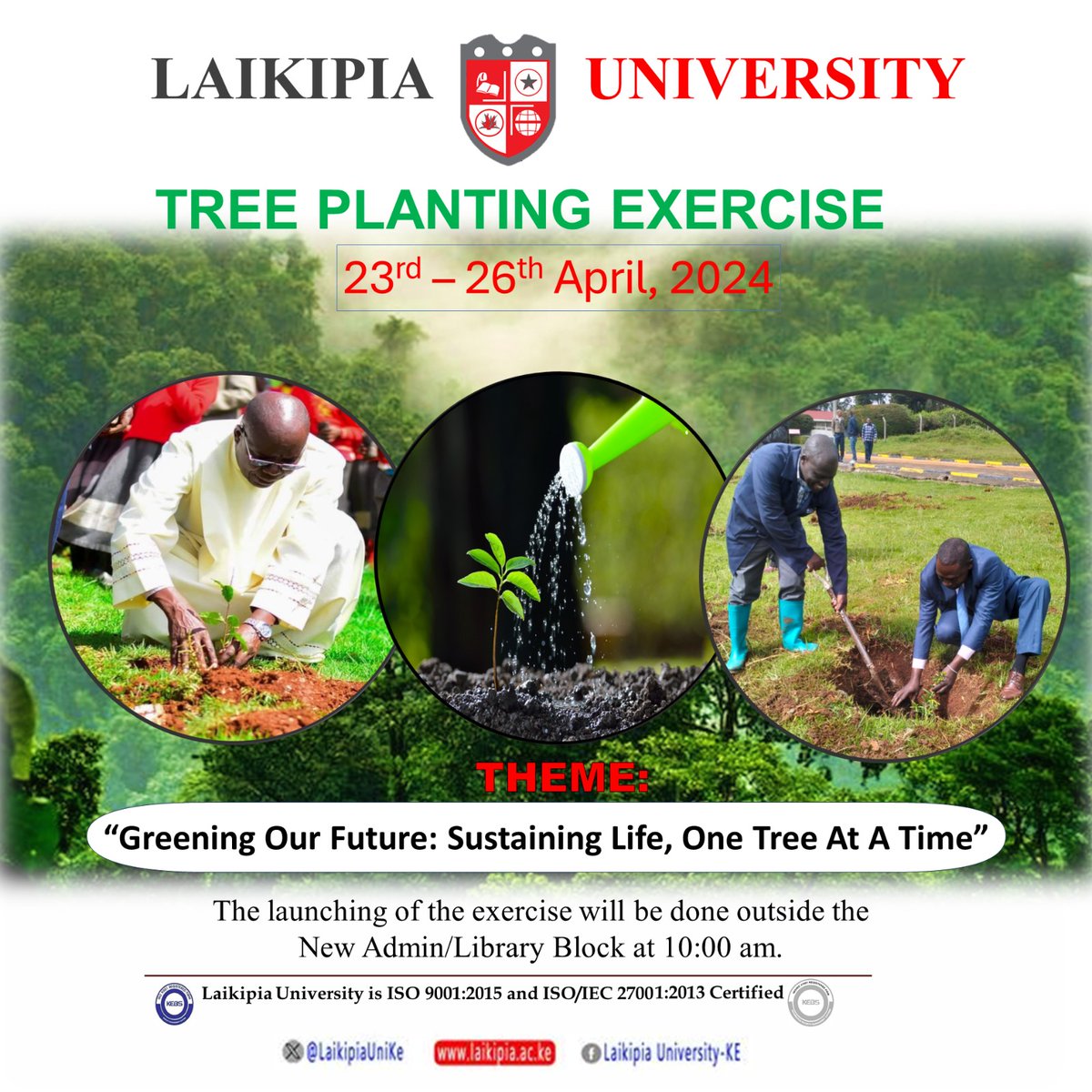Happy New Week.  You are invited to be part of the tree planting exercise happening as from tomorrow, 23rd April 2024 to Friday, 26th April 2024. #greeningourfuture #sustainingourlives #onetreeatatime