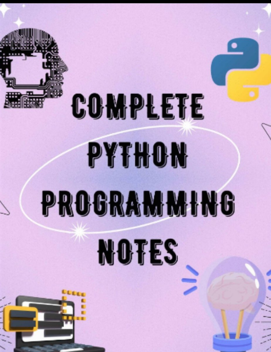 Complete Python Programming Notes 📚♂️ Get Free 🤩🔥 Simply 👇 1 . Follow [So I Can Dm You] 2. comment [Python] 3. Repost Note..[Only For first 10 DM ✨] #SQL #DataScience #course