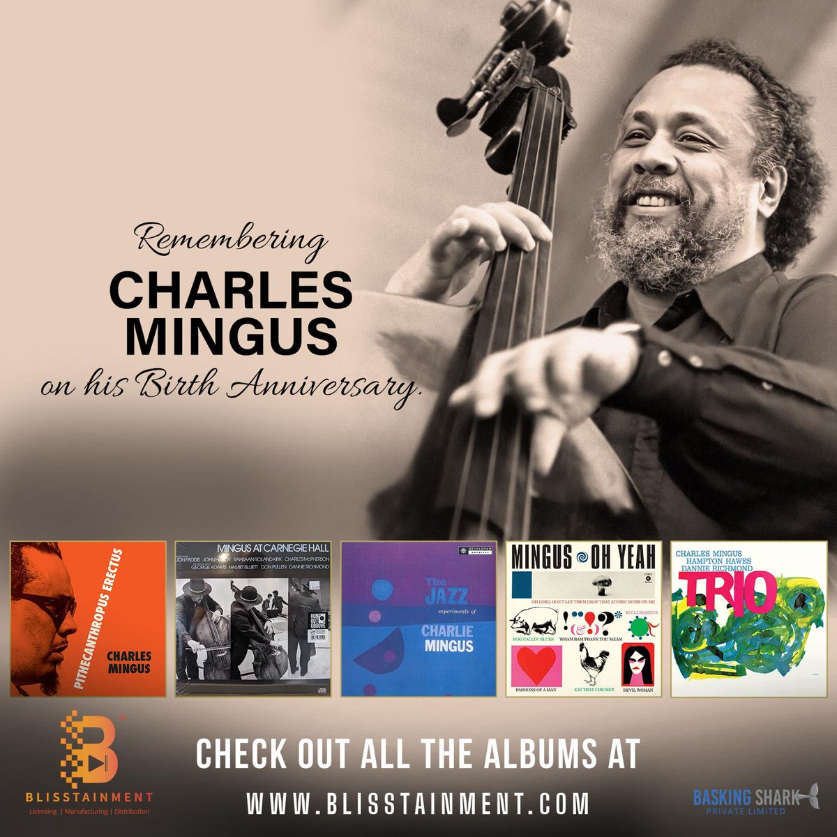 Today we celebrate the birth of jazz legend Charles Mingus. His innovative style and fearless creativity revolutionized the genre, inspiring generations of musicians. #CharlesMingus #JazzLegend #Innovation #MusicRevolution #FearlessCreativity #MusicalGenius