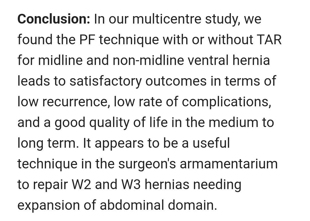 buff.ly/4aZ4IGf Peritoneal flap technique for abdominal wall expansion in the management of #cAWR: a multicentre study from India.

#HerniaSurgery #IncisionalHernia #HerniaResearch