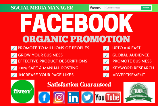 I will organic Facebook page promotion, and advertise for US, UK traffic. #Facebook #facebookpromoting #facebookmarketing #advertising #Traffic #businessgrowth #post #Ads #business #businesspromotion #seo #promotion More info: fiverr.com/s/X4L0oG