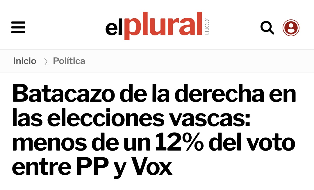 En la redacción de El Plural no se han enterado que el PNV ha ganado las elecciones vascas.