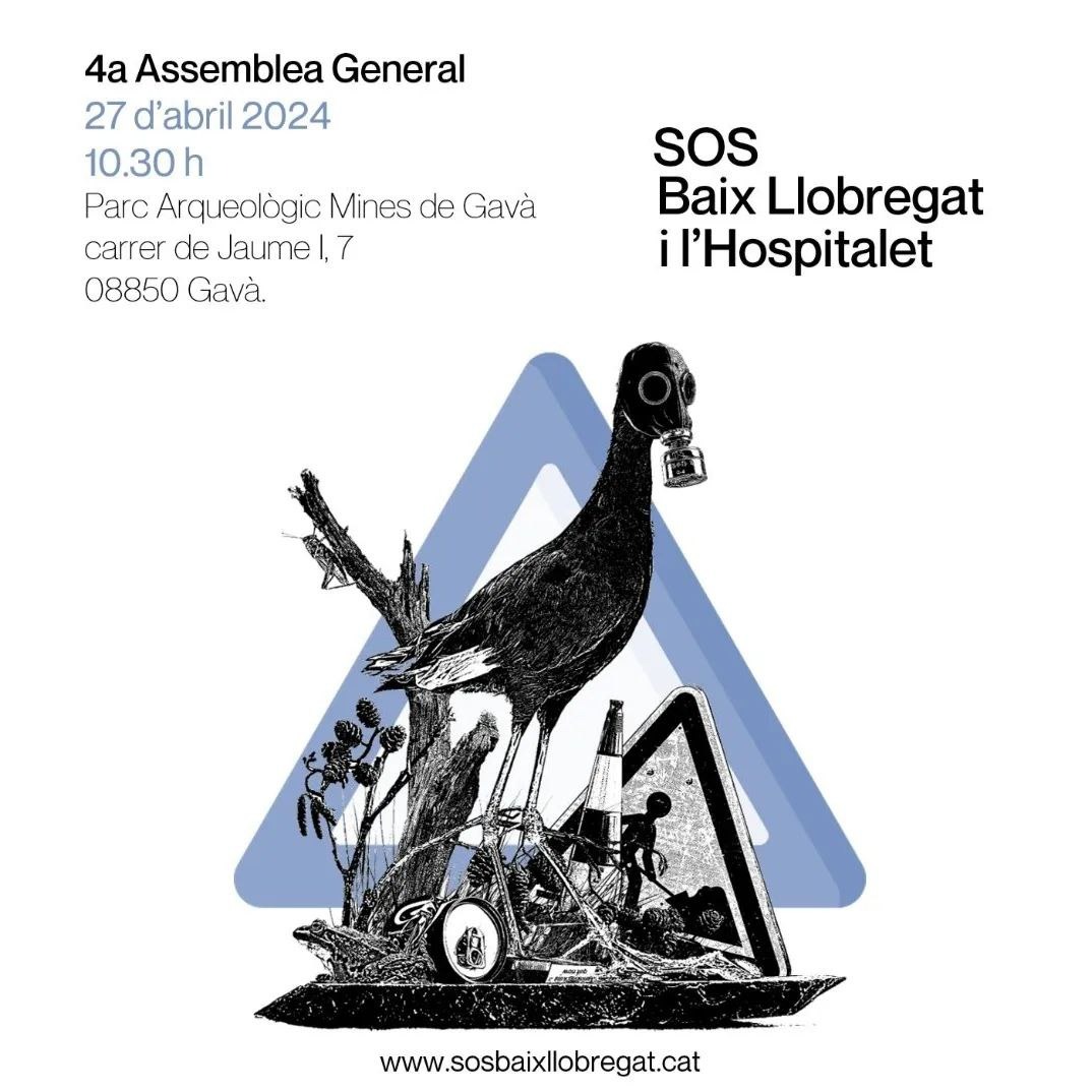 Convoquem entitats, grups i persones adherides a la plataforma a la 4a Assemblea General 📅 Dissabte, 27 d’abril 🕛 10.30 h 📍Parc Arqueològic de #Gavà C/ Jaume I, 7 #4aAssembleaSOSBaixiLH Inscripcions en aquest enllaç 👇👇 sosbaixllobregat.cat/inscripcio_ass…