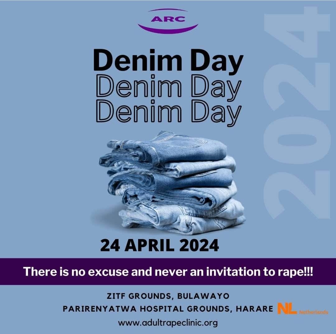 Join us on April 24th for #DenimDay2024, a global movement against sexual violence. Wear denim, stand with survivors, and challenge victim-blaming.  See you at Parirenyatwa Hospital and the ZITF grounds. #StandAgainstSexualViolence #DenimRevolution