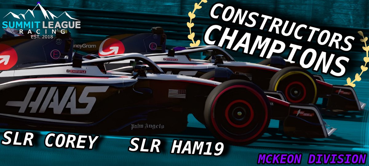 SLR_Official_'s tweet photo. After last night’s McKeon Division race at Singapore, we have our first Champions of Season 12! 🏆

Congratulations to the Haas team of @SLR_Ham19 &amp; @CoreyMorris94, who take it home with 5 races to go after a dominant season! 💪

#ReachTheSummit #SLR #F1 https://t.co/Bu3otqUjBg