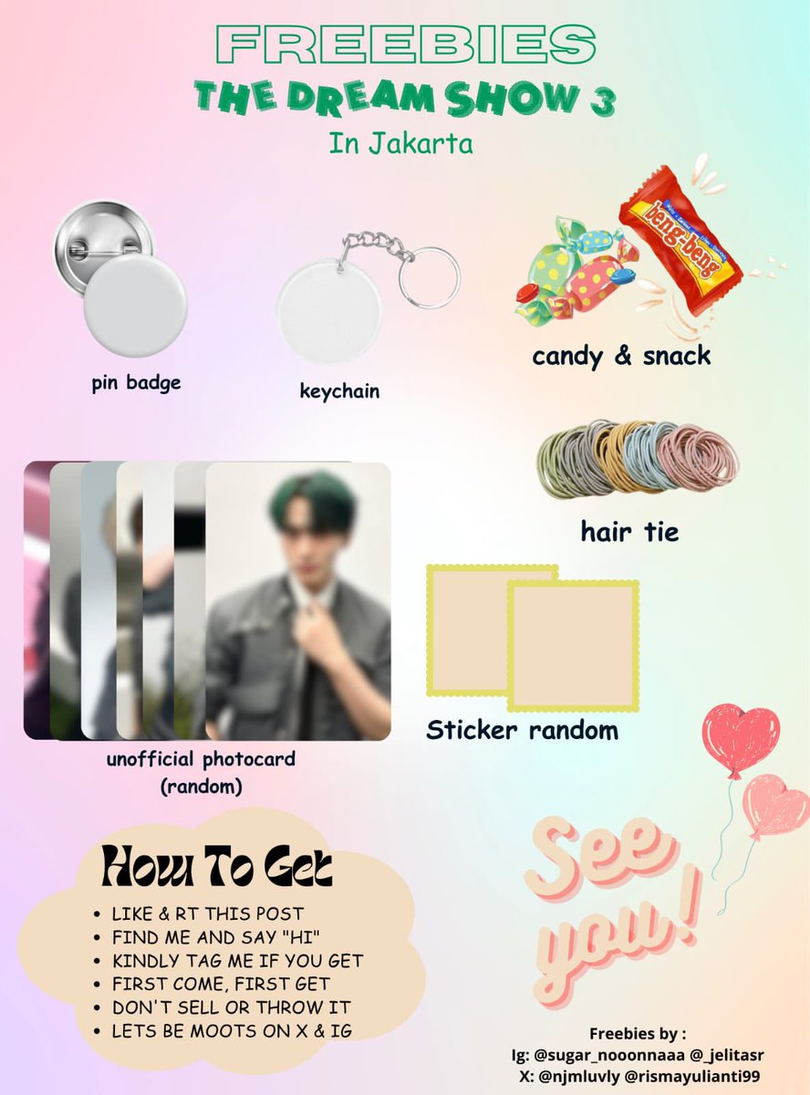 [ RT &amp; Like are appreciated ]

🎀 𝙛𝙧𝙚𝙚𝙗𝙞𝙚𝙨 𝙩𝙝𝙚 𝙙𝙧𝙚𝙖𝙢 𝙨𝙝𝙤𝙬 3🎀

by <a href="/njmluvly/">Namericano.</a> &amp; @rismayulianti99

🗓️ : 18 May 2024
📍 : GBK 
⏰ : TBA
‼️ TNC ON PICT ‼️

#THEDREAMSHOW3inJAKARTA #TDS3INJAKARTA