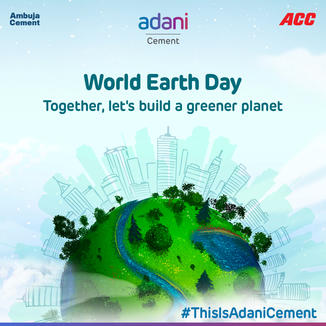 Celebrating World Earth Day! Solidifying our commitment to a sustainable future, one concrete step at a time. Together, let's build a greener planet for all. #ThisIsAdaniCement #BuildingNationsWithGoodness #GrowthWithGoodness #GreenGrowth #AtmanirbharBharat #ESG