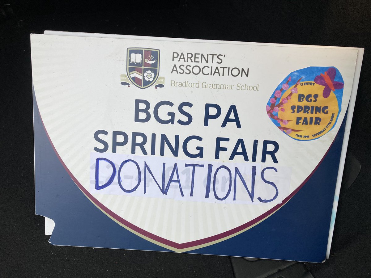 BGS_PA's tweet image. We are at the top of the school car park every day this week from 0800-0845 and 1530-1615 for spring fair donations.  Thanks for your support #bgsfamily #springfair2024 #hocage @BradfordGrammar @JuniorGrammar