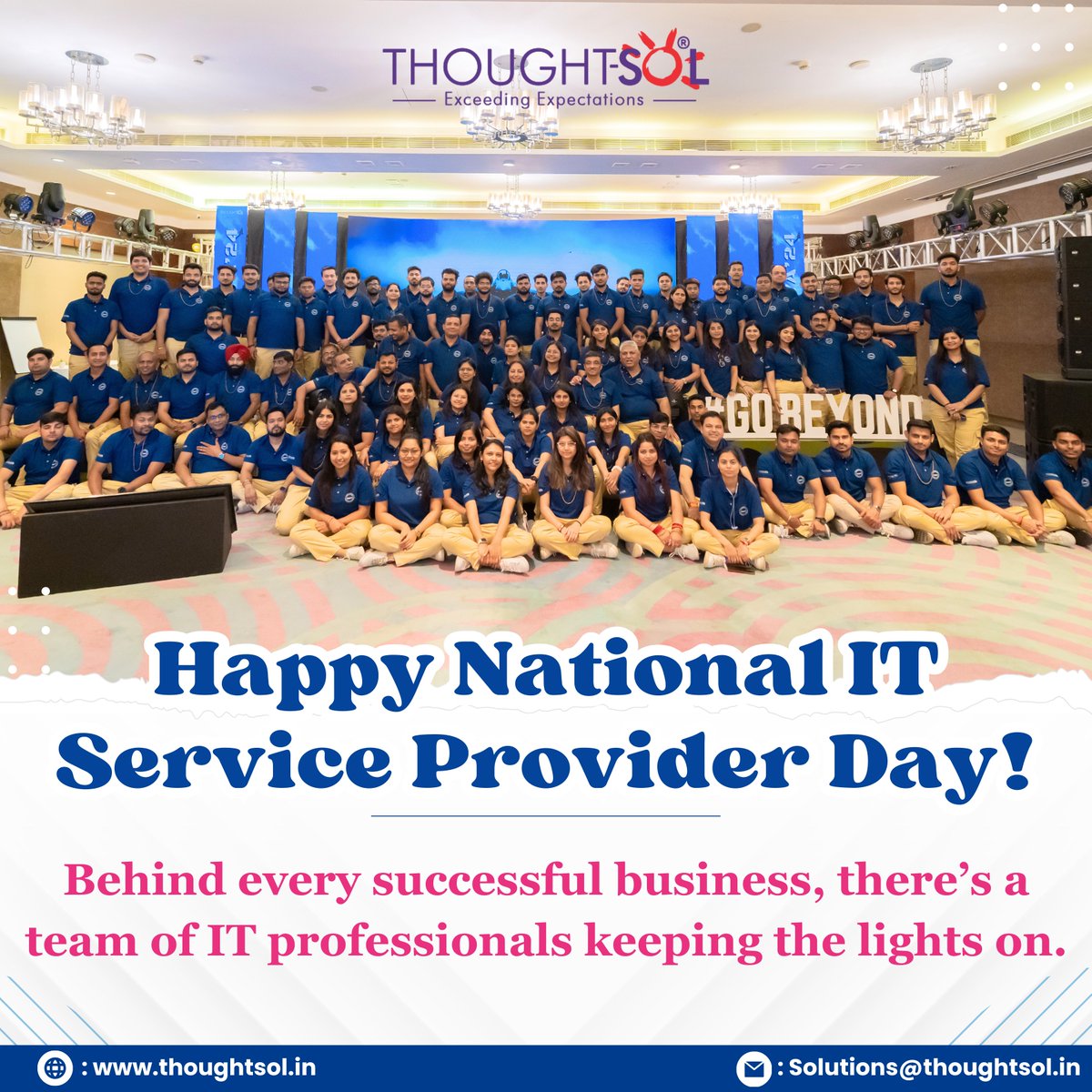 𝐓𝐞𝐚𝐦 𝐓𝐡𝐨𝐮𝐠𝐡𝐭𝐒𝐨𝐥  wishes all techies a happy 𝐍𝐚𝐭𝐢𝐨𝐧𝐚𝐥 𝐈𝐓 𝐒𝐞𝐫𝐯𝐢𝐜𝐞 𝐏𝐫𝐨𝐯𝐢𝐝𝐞𝐫 𝐃𝐚𝐲!
#ThoughtSol #ItServiceProviderDay #BusinessSuccess #NationalServiceProviderDay #ItService #ITServiceProvider #BusinessGrowth #BusinessServices #TechTeam