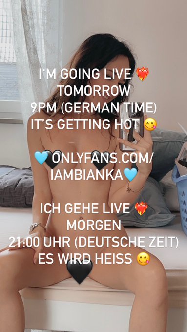 I&lsquo;M GOING LIVE ❤️&zwj;🔥 TOMORROW 9PM (GERMAN TIME) IT&rsquo;S GETTING HOT 😋  🩵 https://t.co/yTGzI8sqPn   ICH GEHE