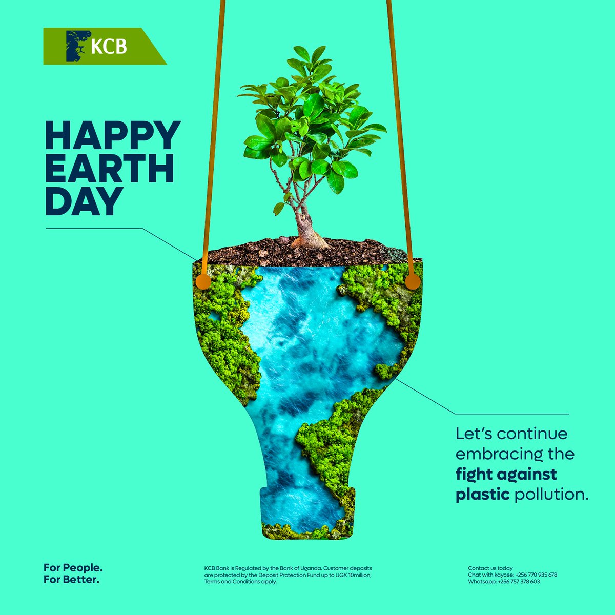 kcbbankug's tweet photo. Together, let's protect our home from the scourge of plastic pollution. 

Happy Earth Day 2024 

#PlanetVsPlastics #EarthDay2024 https://t.co/xcJyH6n9oh