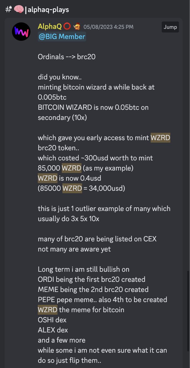 Did you miss out on the recent $WZRD Pump? Back in May our Alpha Callers posted $WZRD back in Presale. You would now be up 1700x from Presale (15x from 2ndary) Information is 👑