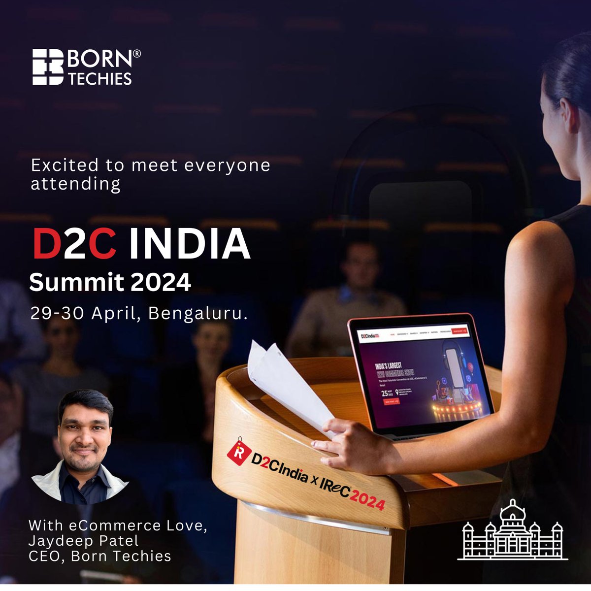 Mark your calendars! 🗓 Excited to be part of #D2CINDIA on April 29-30 in #Bengaluru! 🌟 

Ready to immerse myself in the dynamic world of direct-to-consumer trends and strategies. Let's meet up and delve into how #eCommerce is revolutionizing businesses.

See you there!