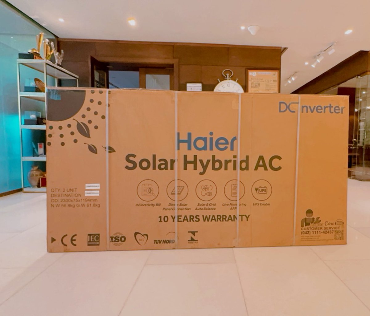 Haier Solar Hybrid Air Conditioner. 1.5 ton Heat & Cool. ✔️Zero electricity bills during the day ✔️Up to 70% energy saving ✔️5-Star efficiency ✔️ROI 2 years 1. Solar Direct Drive, which operates directly with solar panels 2. Auto Balance system for optimal performance 3.…