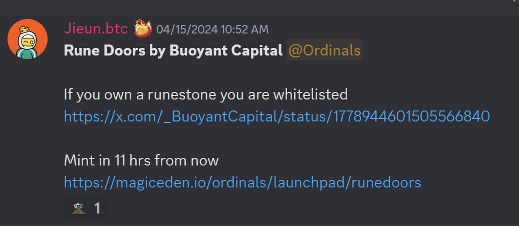 Rune Door was a free BTC Runes mint worth $1900 🤯 If you are active in the BTC Space join our discord and ask for a Free Trial Pass to stay on top of the🔥