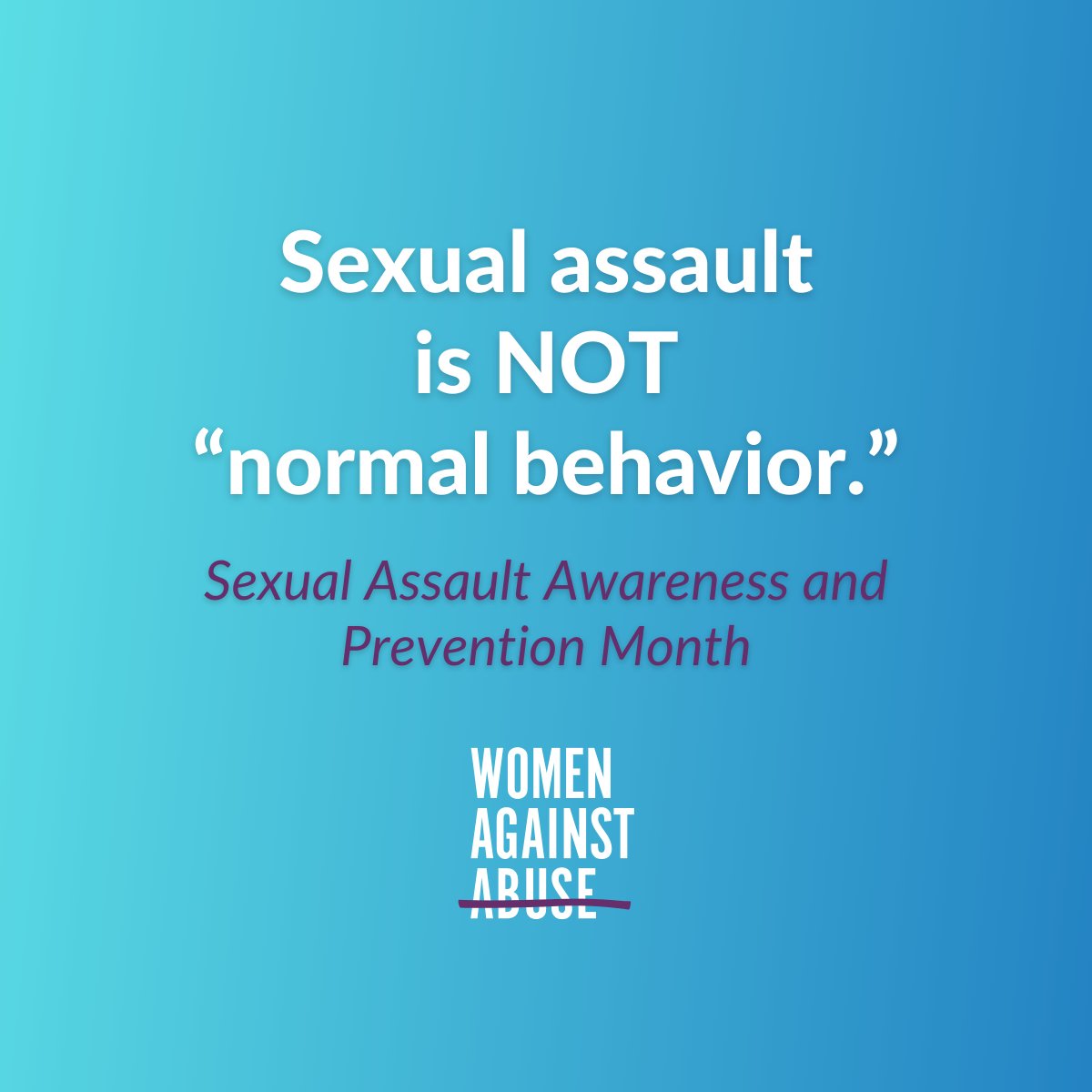 Survivors of sexual violence deserve to be believed. Dismissing sexual assault as 'normal behavior' creates a culture where survivors are afraid to speak out. If you have experienced sexual violence and need help, call @WOARphila's 24-hour crisis hotline at 215-985-3333. #SAAPM