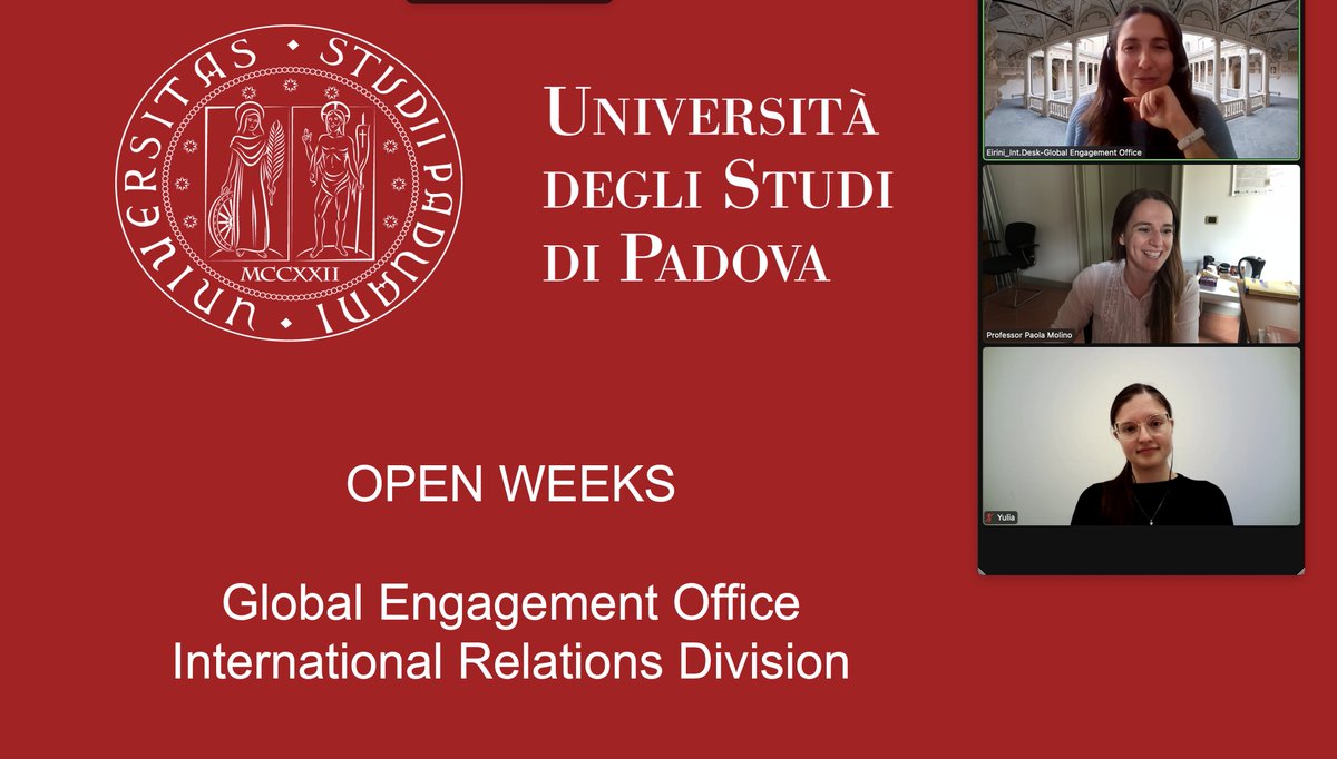 In the framework of the Open Week organised by the Unipd Global Engagement Office, our academic and administrative staff presented the Mobility Studies Program: application for international students are open until May, 2nd! apply.unipd.it/courses/course…