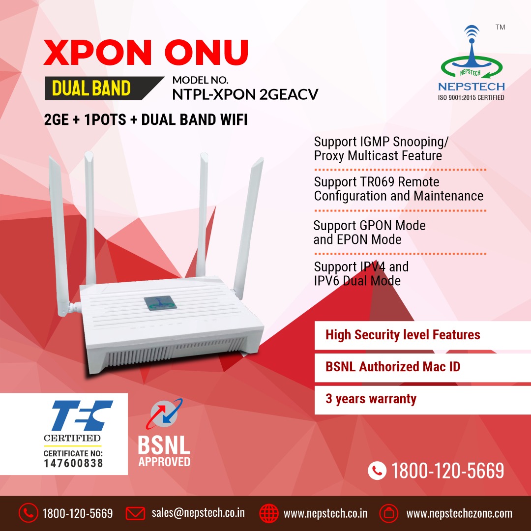 #DUAL_BAND_XPON_ROUTER_TEC_CERTIFIED_BSNL_APPROVED_MODEL
Visit us: nepstechezone.com 
Call us at +91 9748179589
 #router #latestmodel #CableNetwork #dualbandrouter #newarrivals #technologysolutions #tec #instocknow #ordertoday #orderonline #deliveryservice #BSNL