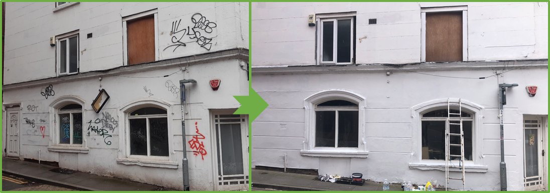 Heavily tagged building in the #CityCentre #Castle ward has been restored following Enforcement Officer action.