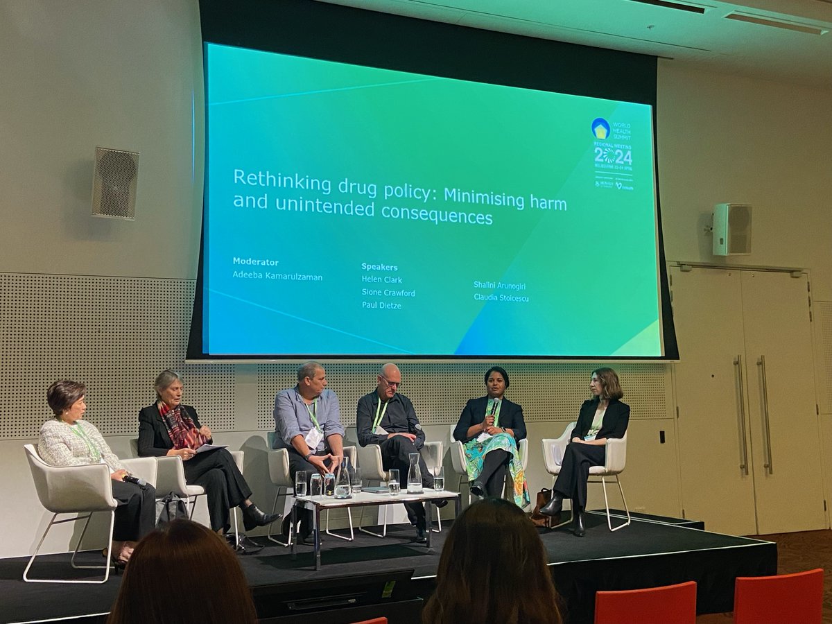 Fantastic to see @SArunogiri speaking alongside @HelenClarkNZ, @DrClauStoicescu, @ProfAdeeba, Paul Dietze & Sione Crawford today.

Looking forward to hearing from more of the globe's best health experts over the next two days at #WHSMelbourne2024.