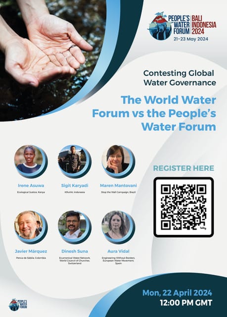 Join us TODAY at the People's Water Forum to discuss how global powers use water as a weapon of genocide, apartheid, dispossession and displacement, and how people worldwide unite to build counter-power and alternatives. Register: bit.ly/3vQbr6q thepeopleswaterforum.org
