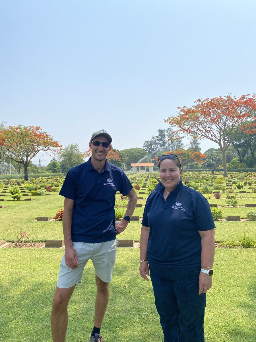 Our team from @DVAAus had a great visit to several #WWII sites in #Kanchanaburi. Thank you very much to K. Mick @KanCwgc for a warm welcome and briefings for our colleagues