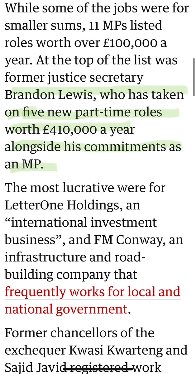 How can @BrandonLewis have FIVE PART-TIME JOBS, in addition to his full time job as an MP? 

This is piss taking on a new level & needs to be called out

 @Conservatives are cashing in while they can, AND THERE’S NOTHING WE CAN DO ABOUT IT BEFORE AN ELECTION.

This is democracy?
