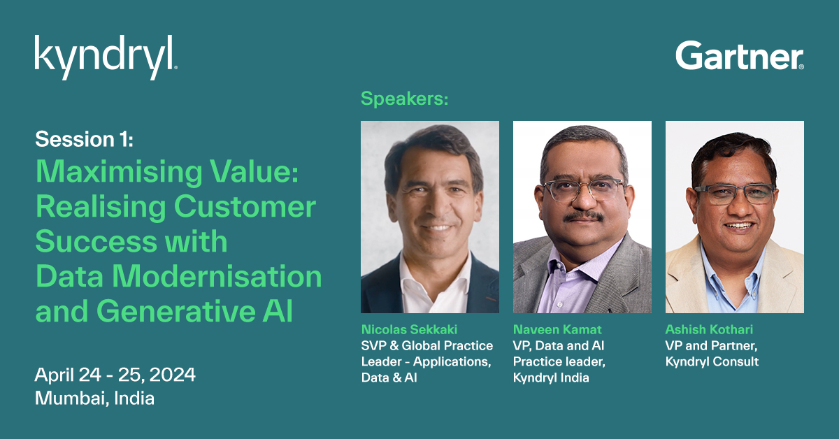KyndrylIndia's tweet photo. Explore the transformative power of #GenerativeAI through the lens of customer success stories.
Meet @Kyndryl experts at @Gartner_inc Data and AI Summit, Mumbai to accelerate your #digitaltransformation with speed and agility. π https://t.co/yjbbAZOP4Z
#GartnerDAS #DataAndAI https://t.co/yJEorhy3nT
