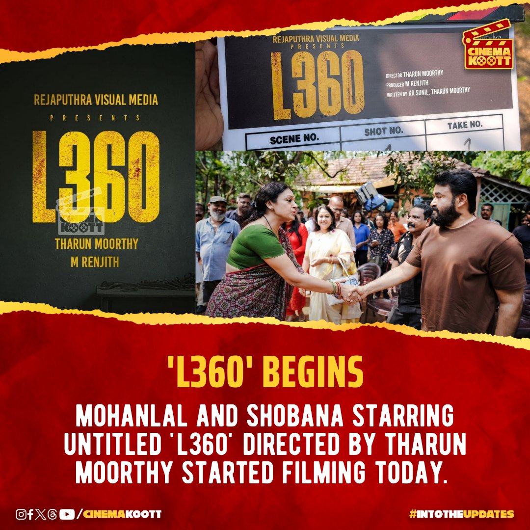 #L360 - Begins 

#Mohanlal #Shobana #TharunMoorthy #MRenjith 
_
_
#intotheupdates #cinemakoott