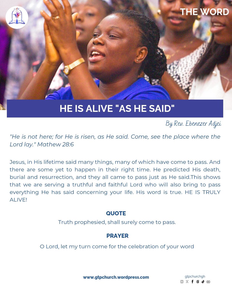 gtpchurch.wordpress.com/2024/04/22/he-…

Every word that the Lord has spoken concerning your life shall come to pass. 

Just have faith.

#gtpchurchgh #weeklydevotional #SeekingGod #fyp