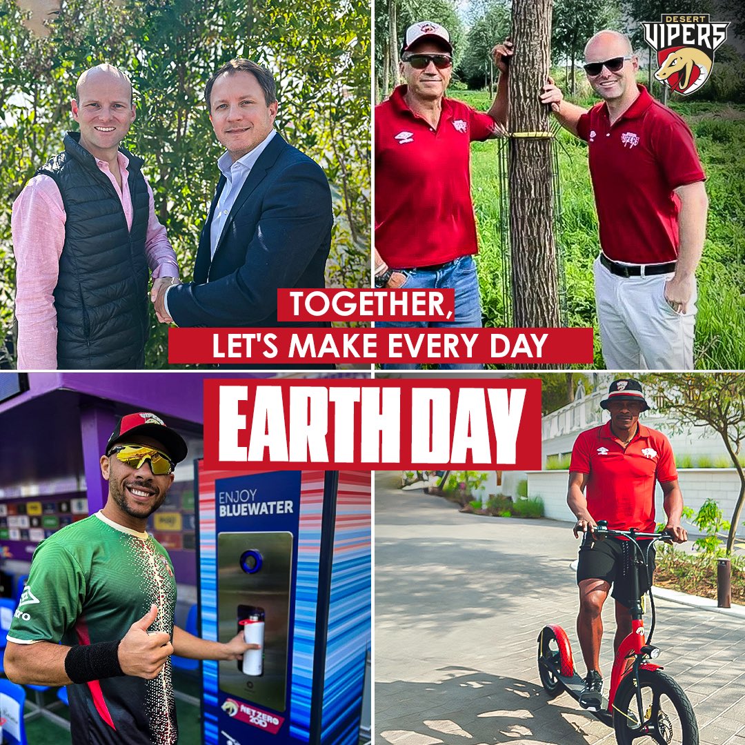 This #EarthDay 🌍 embrace the power of small steps towards a big change. Together, let’s contribute and watch our planet bloom 💙 #DesertVipers #FangsOut #WorldEarthDay | @tmills15 @SaluteCotterell @BluewaterGlobe