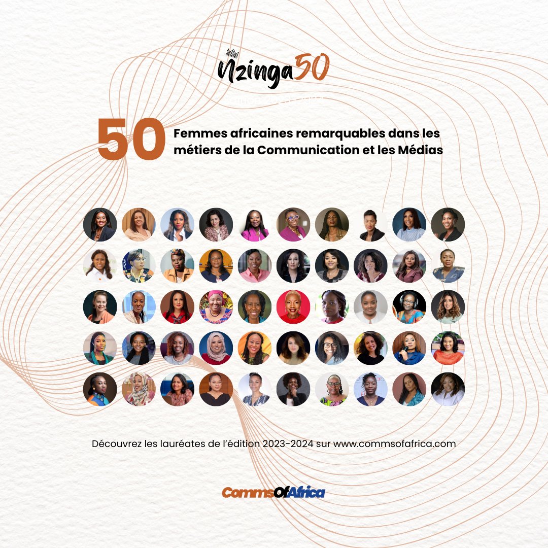 🌍✨ Find out in exclusivity about the 2023-2024 edition of the #Nzinga50, the list of 50 outstanding African women in the communication and media industries!

Click here to download the list and get inspired:

👉bit.ly/3UsdxCY 

#communication #media
@NgeleAli