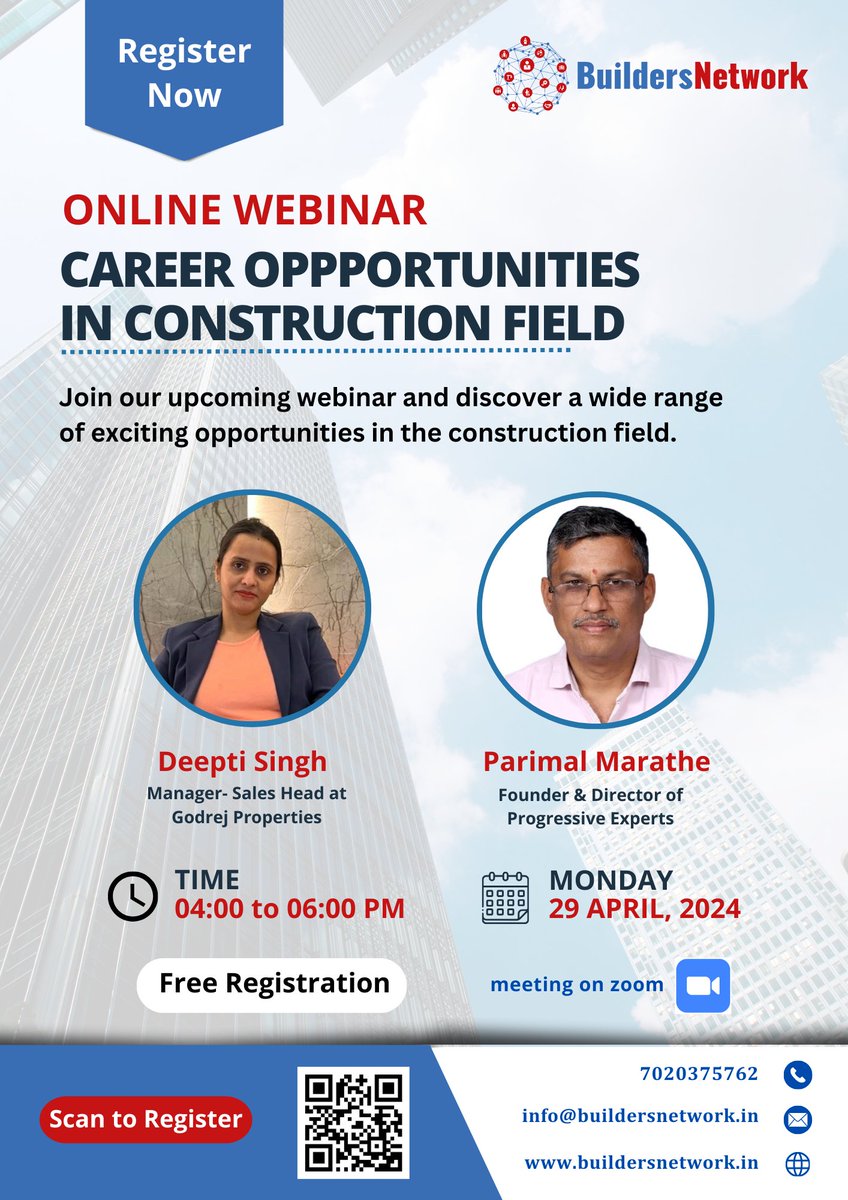 Join Builder's Network seminar for a power-packed event! Explore the fusion of career oppportunities in construction field.
Save the date: April 29, 2024, 4:00pm - 6:00pm.
Unlock growth strategies in our Business Consulting Webinar