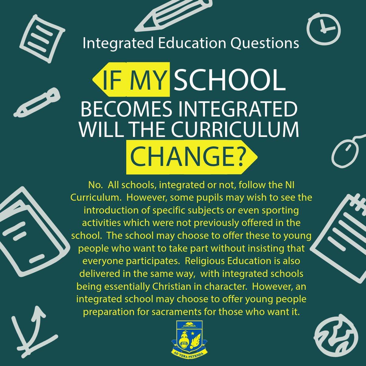 Another important question to consider in preparation for our parental ballot...

Remember that we have a series of parent information sessions planned to help parents have a full understanding of a potential transformation to integrated status.  The first session is on 30 April.