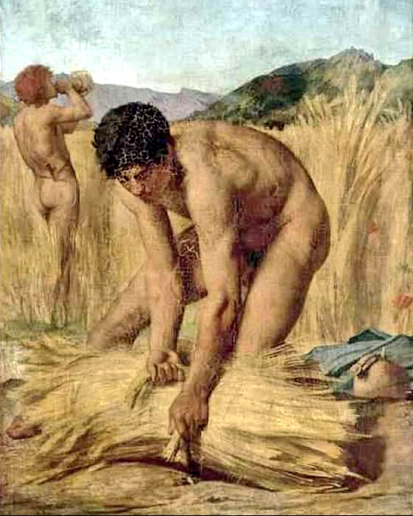 Guillaume, if you drink all that milk there won't be any left for our cornflakes, once we've flaked this corn! 👍🏛️🍑 #MuseumBums 'Reapers in the Roman Countryside', 1850s, by Jules-Elie Delaunay, at the @MuseeBH Thanks for sharing, @antonio_explores